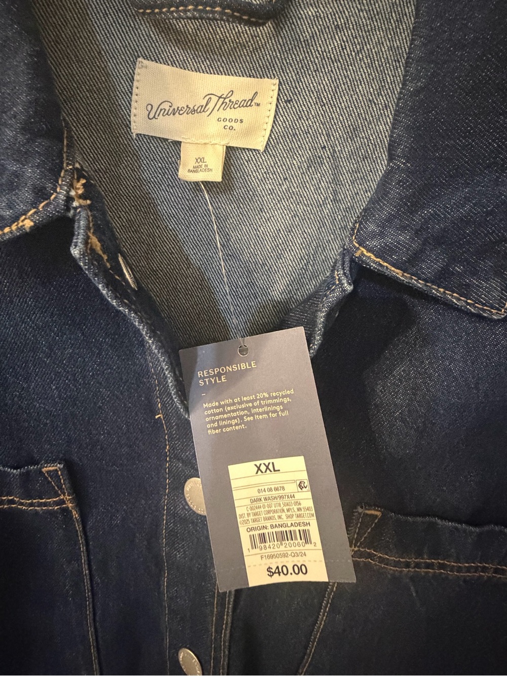 Universal Thread Dark Blue Denim Jacket - Picture 2 of 4